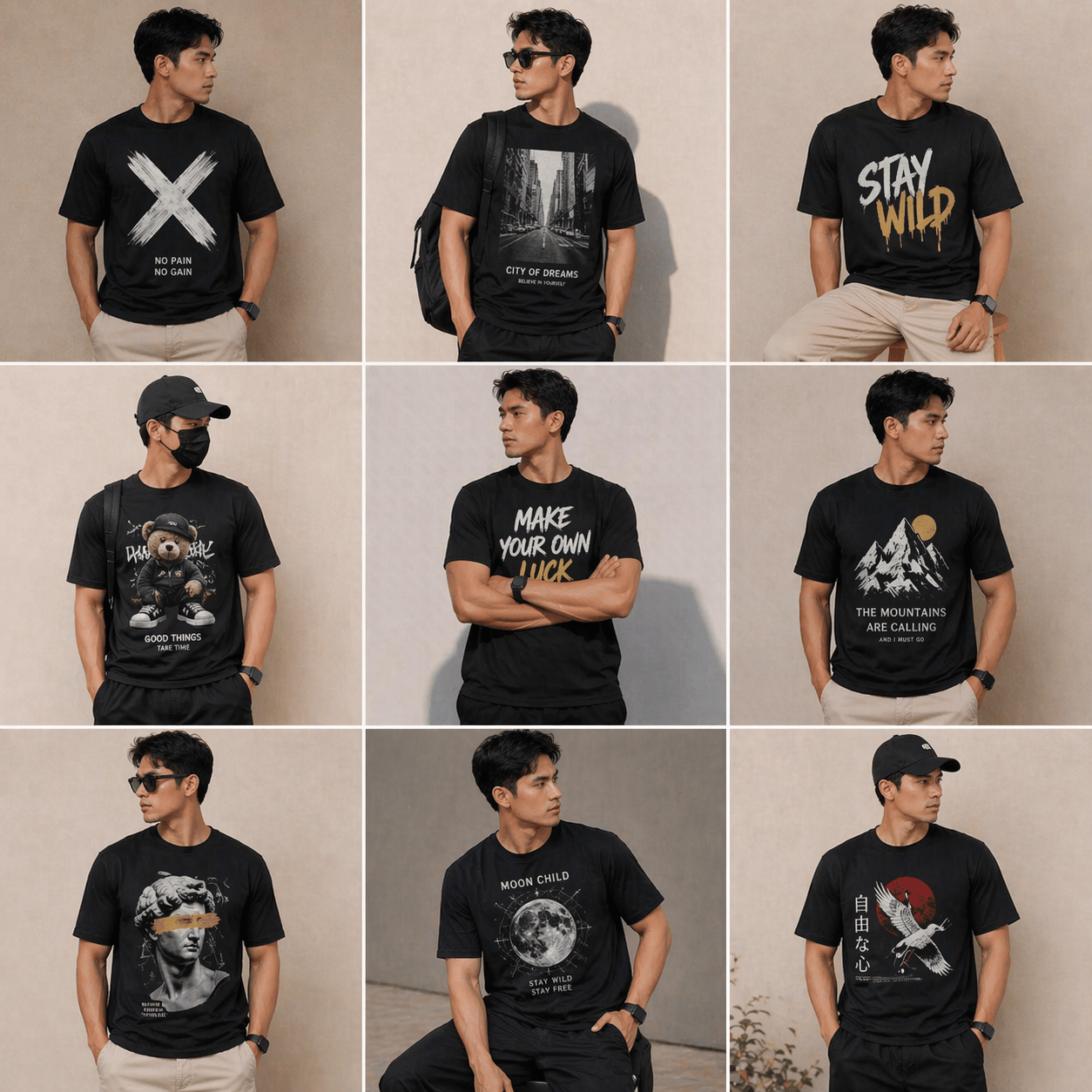 180gCotton Men Crew Neck Short Sleeve T-Shirt -Heat Transfer-Platform Label