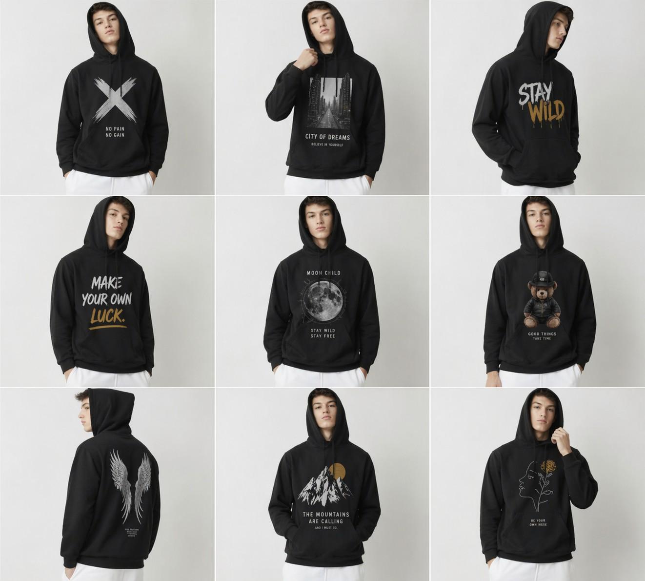 280gBlack Sweatshirt Double Print