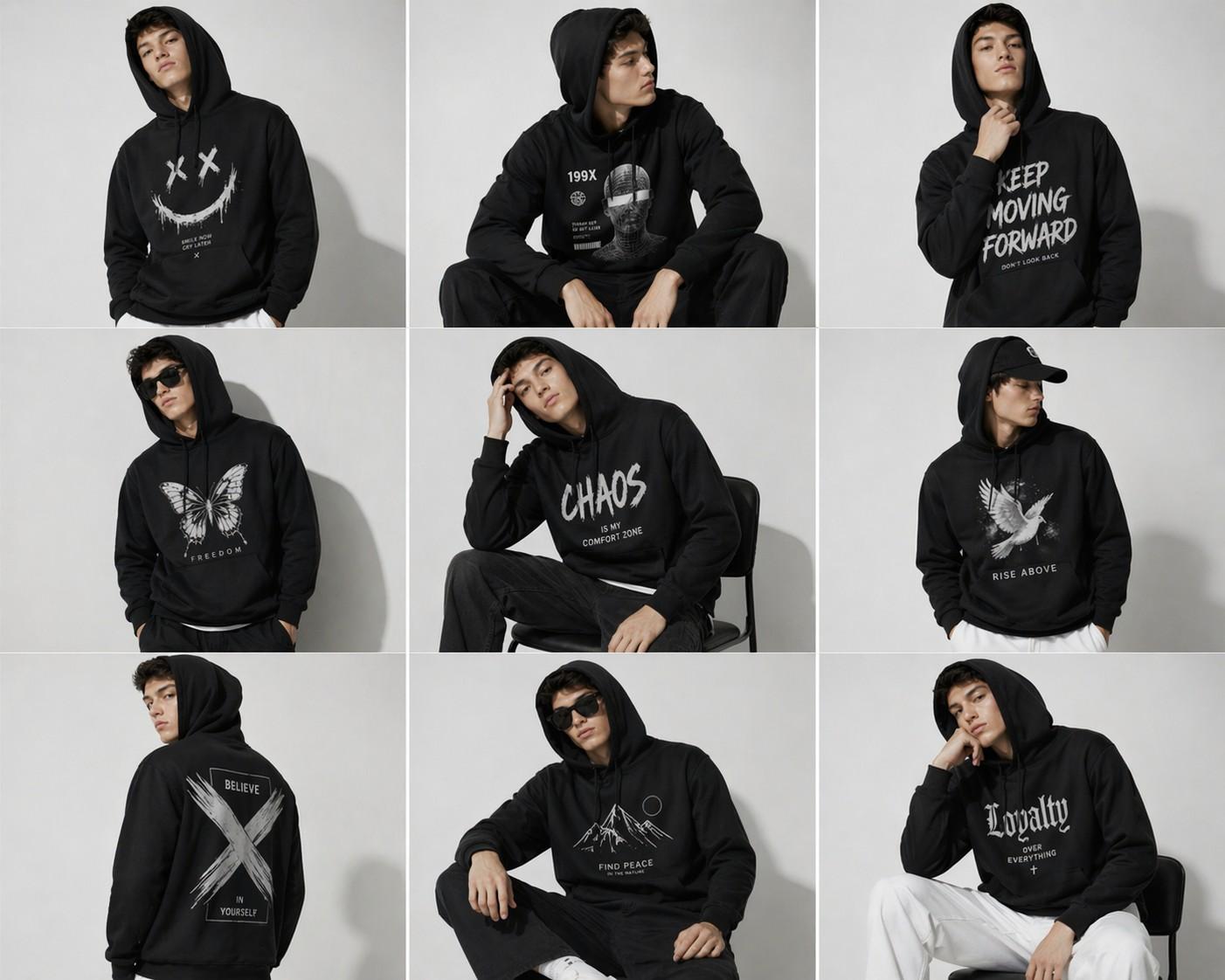 280gBlack Sweatshirt Back Print